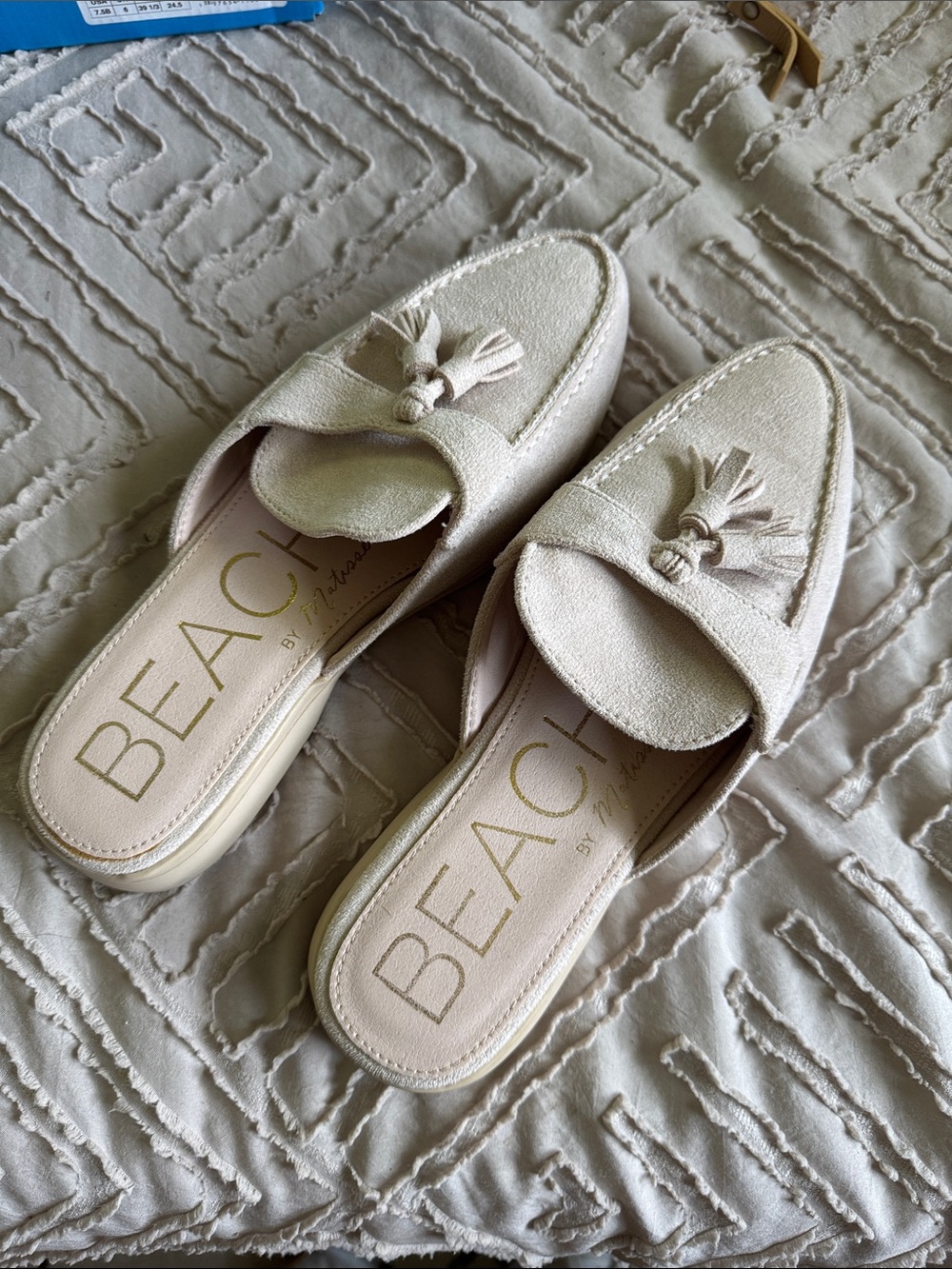 Matisse Cream Tassel Backless Loafers